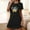 Black, variant on Sakmal Sleepwear for Women Soft Loose Black Playful Loungewear Cartoon Print Short Sleeve Crew Neck Short Nightgowns S-2XL