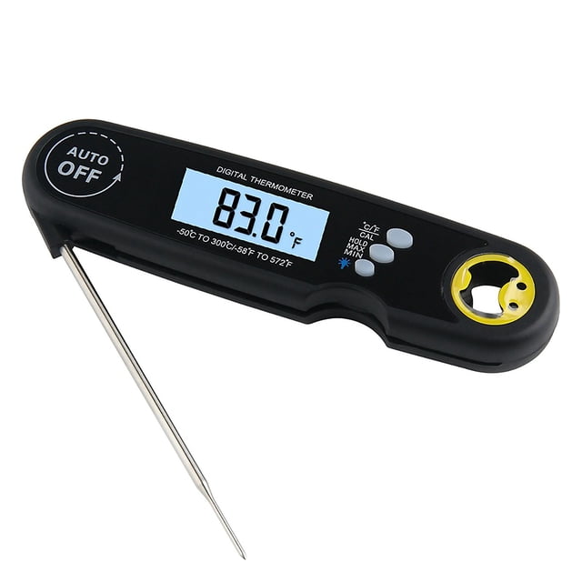 Injueey Termómetro Digital de lectura instantánea para carne con sonda larga, termómetro de cocina para cocinar alimentos, asar a la parrilla, Herramientas y accesorios para hornear negro Injueey HA003819-02B