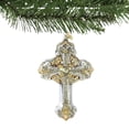 thumbnail image 3 of Huras Family Silver Gold Ornate Cross - 1 Glass Ornament 6.25 Inch, Glass - Ornament Religious Blessing C726, 3 of 3
