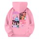 thumbnail image 4 of Moonsky Sudadera con capucha y cordón HUNTRX, estampado de grupo de chicas coreanas, jersey corto, suave y cómodo, top de manga larga para primavera y otoño. Rosa 160, 4 of 5