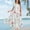 White, variant on KLHDSF Dresses For Women Bohemian Floral Print Short Sleeve Dress Loose Casual Summer Vacation Black L