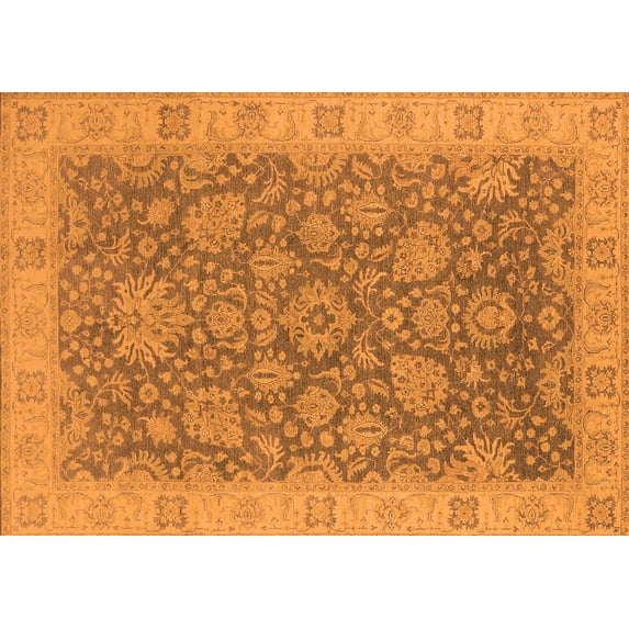 Ahgly Company Indoor Rectangle Oriental Orange Industrial Area Rugs, 8' x 12'