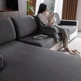 thumbnail image 1 of Sectional Couch Covers Wear Stretch Sofa Covers Washable Soft Couch Cushion Covers Slip Furniture Protector Sofa Slipcovers for Pets( Pieces Seaters+ Chaise Dark ), 1 of 7