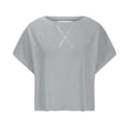 thumbnail image 4 of AherBiu Workout Tops for Women Hollow Back Cap Sleeve Lightweight Activewear Athletic Shirts Cropped Yoga Tees, 4 of 6