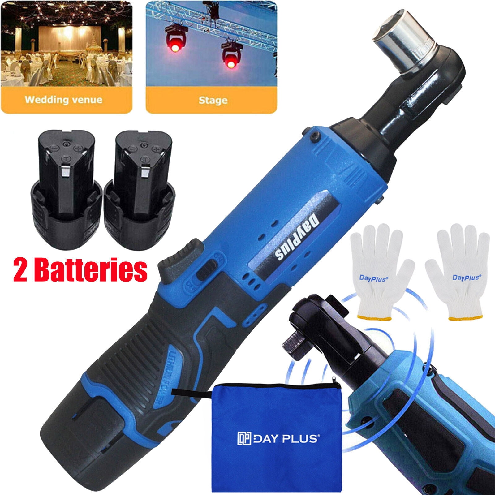 3/8 Inches 12V Power Cordless Ratchet Wrench Set, Electric