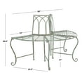 thumbnail image 3 of SAFAVIEH Abia Outdoor Wrought Iron Semi Tree Bench, Antique Green, 3 of 12