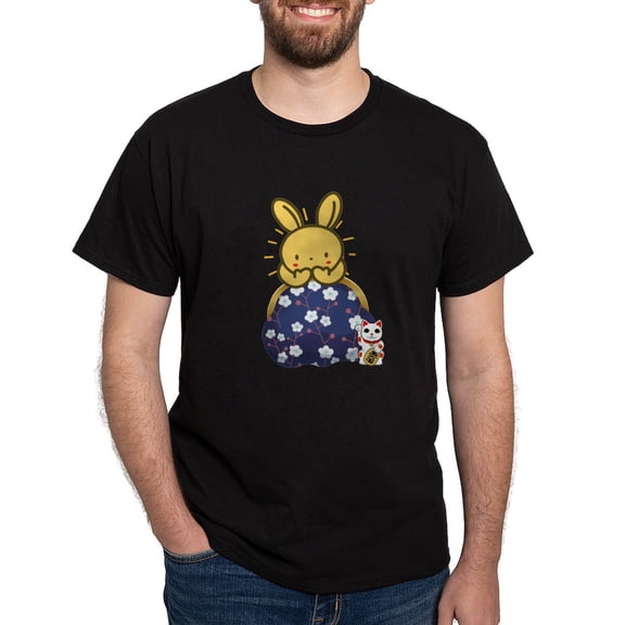 CafePress - Japanese Style Rabbit With Purse T Shirt - Men's Classic Graphic Cotton T-Shirt