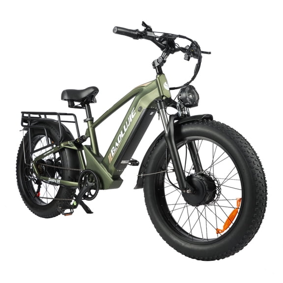 P2 Electric Bike for Adults - 52V 23Ah Battery Ebike, 3000W Electric Bicyles with 26" Fat Tire, Full Suspension, Hydraulic Disc Brakes, Up to 90 Miles Range, UL2849(Green)