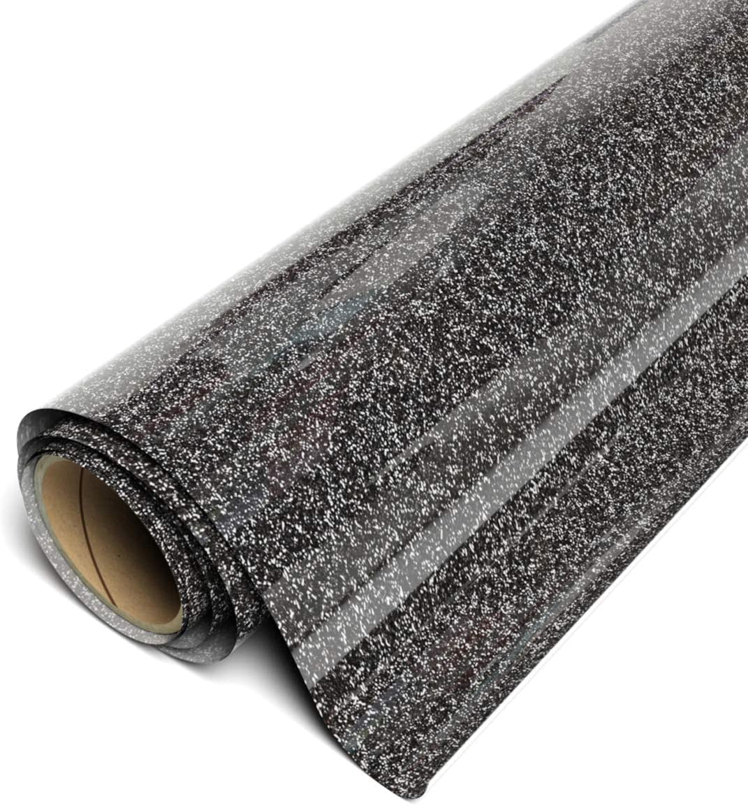 12 x 50yd Glitter Black HTV Heat Transfer Vinyl Roll DG01