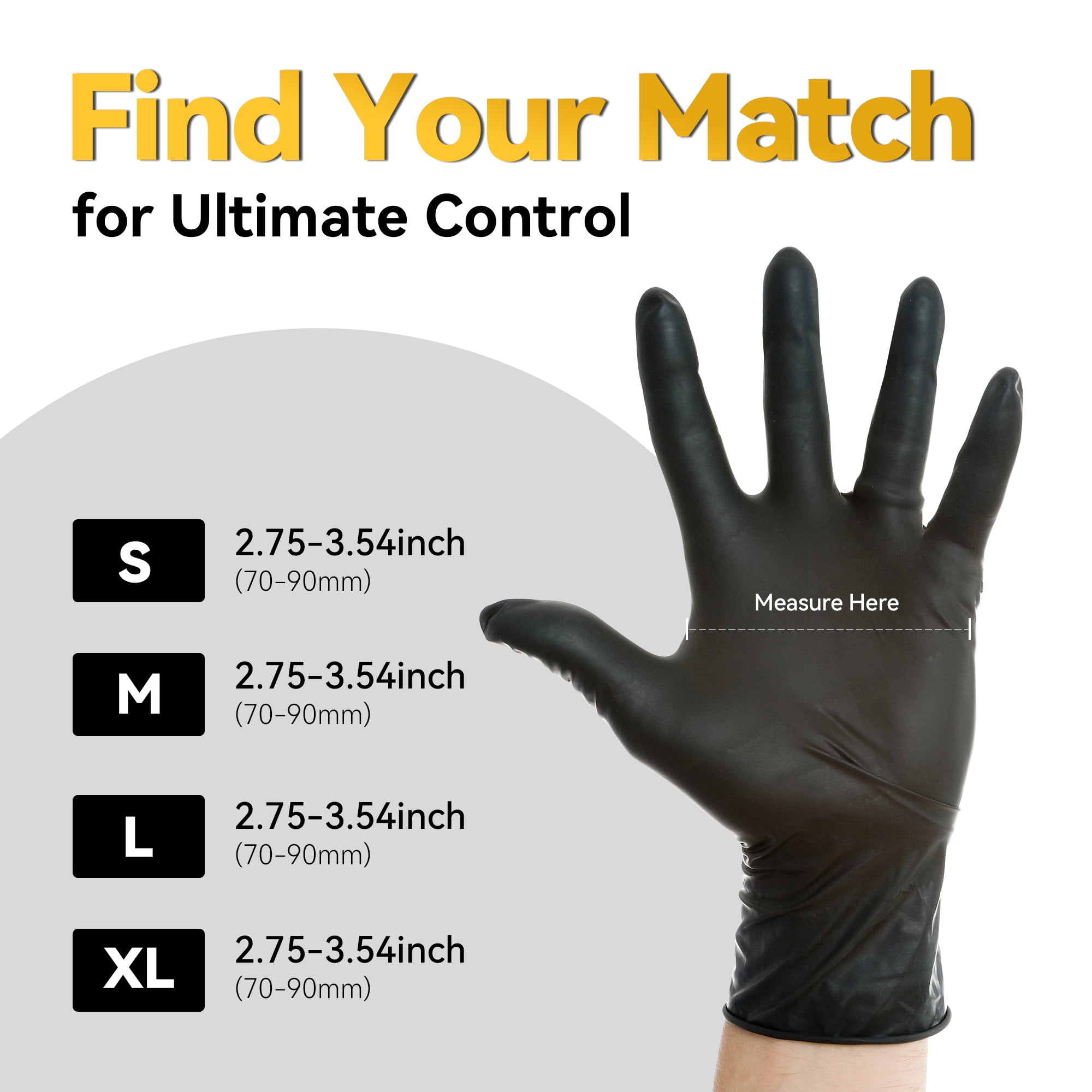Black Nitrile Disposable Gloves 1000 Pcs, 5Mil Latex-Free and Powder-Free, Food Grade Safe for Food Processing, Kitchen, Cooking, Salons, Healthcare, Household Cleaning (L Size)