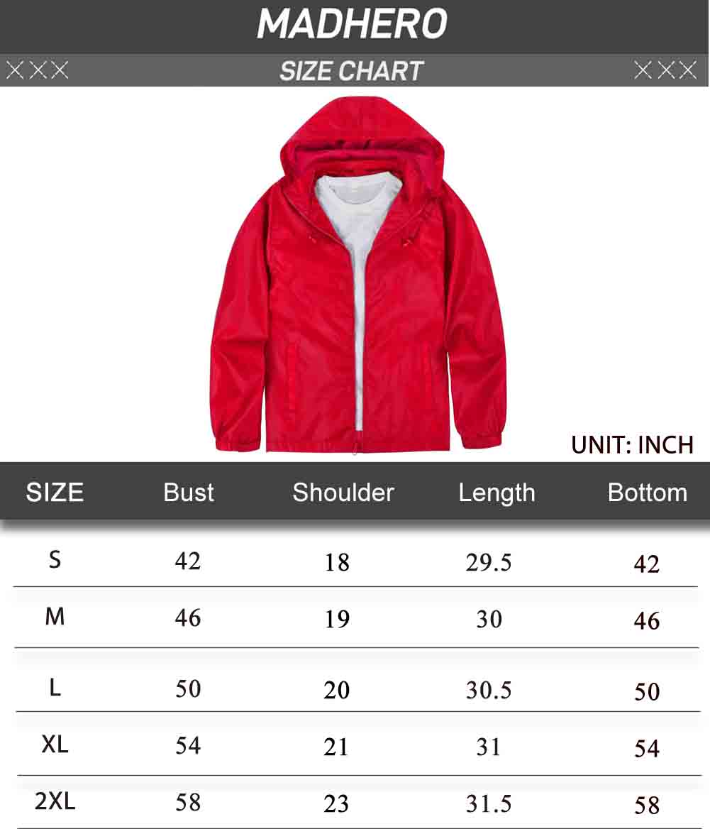 MADHERO Men's Waterproof Windbreaker Jacket with Removable Hood photo 6