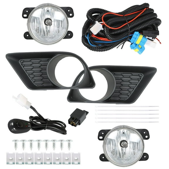 LABLT Clear Bumper Fog Lights Lamps Assembly Bulbs Switch Kit for 11-14 Dodge Charger Fits select: 2012 DODGE CHARGER SXT