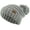 Light Gray, variant on Chunk Pom Pom Cable Knit Ribbed Beanie