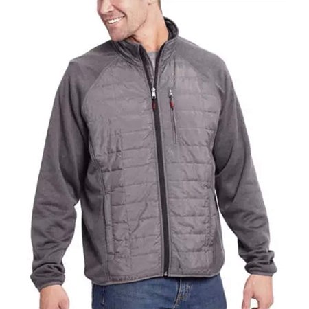 Orvis Men's Mixed Media Full Zipper Quilted Jacket - (Charcoal, Medium) -