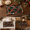 thumbnail image 6 of Christmas Plaid Placemats ,Merry Christmas Buffalo Plaid Fabric Table Mats, Farmhouse Heat Resistant Dining Table Place Mats for Holiday Xmas Party, 6 of 6