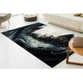 thumbnail image 2 of Black And Gold Marble Rug, Luxury Marble Rugs, Alcohol Ink Rug, Accent Rug, Printed Rug, Thick Rug, Housewarming Gift, Pattern Soft Rug, 2.6'x6.5' - 80x200 cm, 2 of 8
