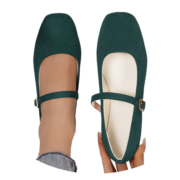 CAIXAI Ballet Flats Shoes For Women Womens Square Toe On Ballet Comfortable Breathable Casual Shoes Lightweight Soft Sole