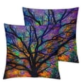thumbnail image 2 of Acheng  Colorful Watercolor Spring Life Tree Farmhouse Pillow Cover  Decorative Square Throw Pillow Cover  for Sofa Couch Decoration White, 2 of 6