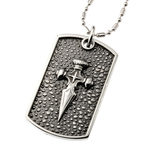 R.H. Jewelry Stainless Steel Pendant Dog Tag Cross For Men