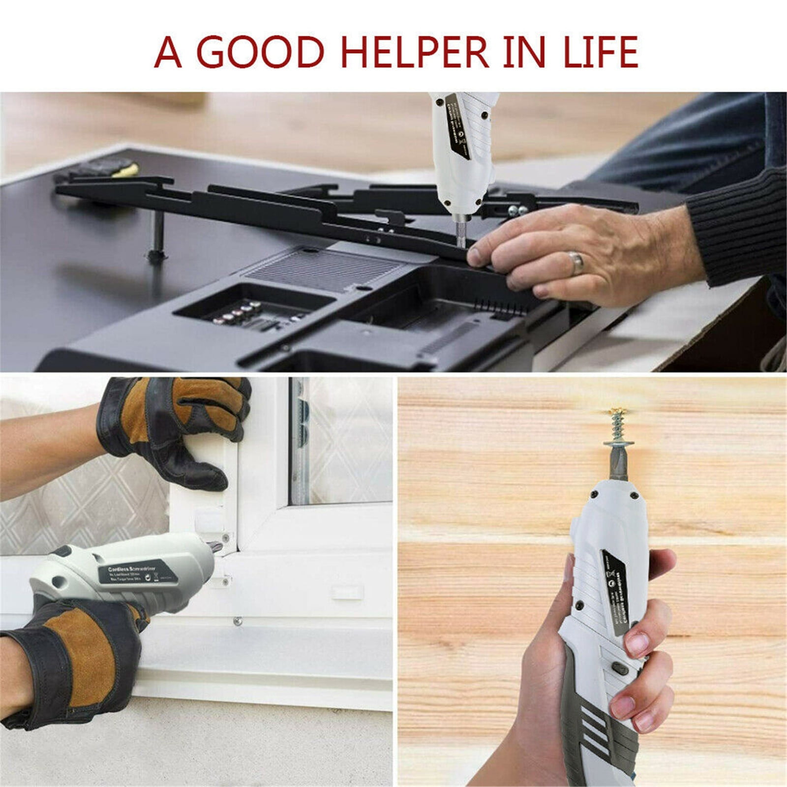LYINGF Foldable Electric Screwdriver,Rechargeable with USB,Screwdriver Cordless Rechargeable Small Power Drill Set Torque Electric Rotatable with LED Light Screwdriver for Home Office DIY Tools