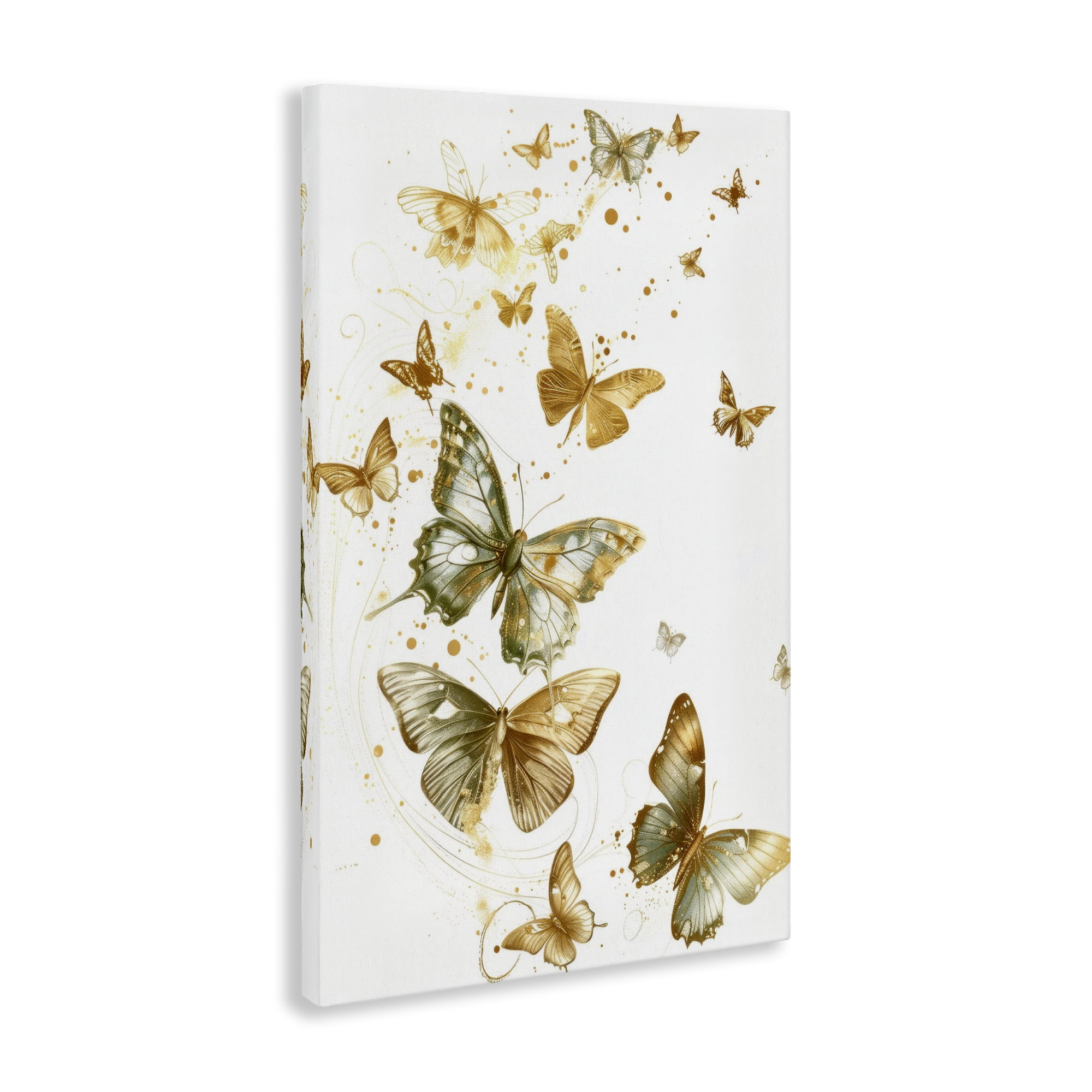 Stupell Industries Butterfly Trail with Speckles Insects Painting Wrapped Canvas Art Print Wall Art, 16 x 24