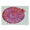 thumbnail image 1 of Yoga Cutting Board, Pink Watercolor Round with an Mandala Art Motif Paint Drop Like Illustration, Decorative Tempered Glass Cutting and Serving Board, Small Size, Magenta White Pink, by Ambesonne, 1 of 1