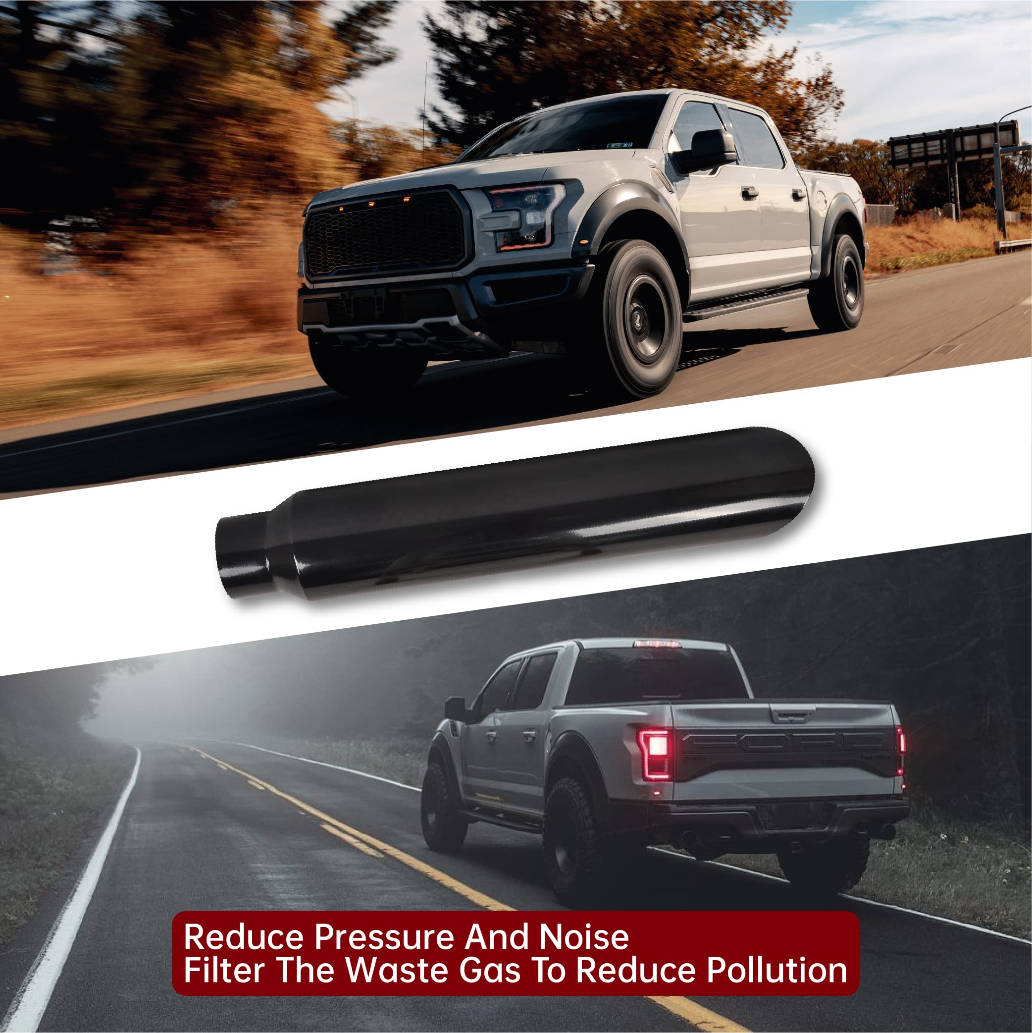 4" Inlet 8" Outlet 36" Tall Diesel Exhaust Stack Tip Polished Stainless Steel