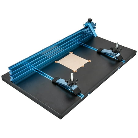 UPC: 0843441108962 | POWERTEC Drill Press Table 14-Inch x 24-Inch w/Complete Aluminum Multi T-Track Fence System – Professional Woodworking Series (71539)