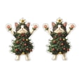 thumbnail image 2 of Fiudx Colgante de Árbol de Navidad, Diseño de Gato, Adorno Festivo, Decoración para Fiestas Navideñas, Regalo Multiusos, para Espejo Retrovisor, Tamaño 9 X 5 X 1 Cm, Juego de 2 Piezas., 2 of 4
