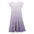 thumbnail image 5 of FYDUU Robes d'Été pour Filles Couleur Dégradée Col Rond Manches Volantées à Étages Ligne A Décontractée Robe Soleil Fête Robe Midi Enfants Tenue Quotidienne 12-13 Ans, 5 of 5