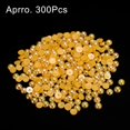 thumbnail image 3 of REGALWOVEN 300Pcs Perlas Planas de Espalda 8mm ABS Plástico Media Cúpula Perlas Imitación para Manualidades Color Amarillo Dorado, 3 of 5