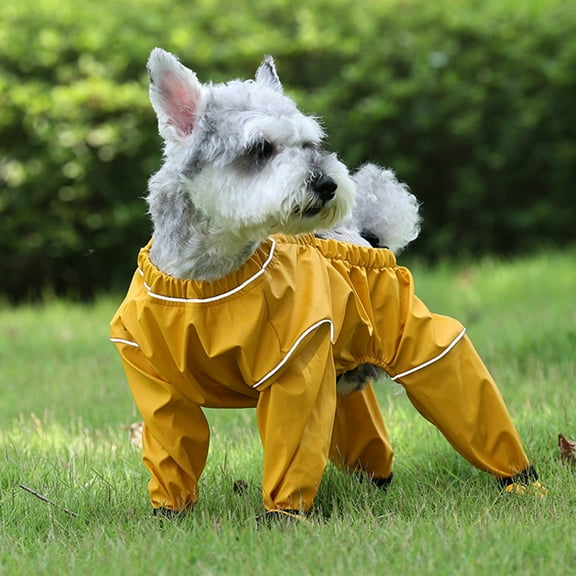 Winter Water Proof and Snow Proof Doggie Leg Doggie Boots Rain Boots With Suspender Outdoor Adjustable Pants DirtyProof Sleeves AntiSlip Shoes Protector AntiDirt Pants with Boots,Yellow, L