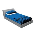 thumbnail image 2 of Night Fitted Sheet & Pillow Sham Set, Graphic Crowd of Black Cats and Starry Sky on the Backdrop, Decorative Printed 4 Piece Bedding Decor Set, Twin, Blue Black White, by Ambesonne, 2 of 3