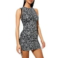 thumbnail image 2 of TOPGOD Women Close-fitting Dress, Printed Pattern Sleeveless Round Collar One-piece, S/ M/ L/ XL, 2 of 5