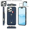 thumbnail image 5 of Luxury finger ring leather phone case for iPhone 16 plus loop strap card slots cover, 5 of 10