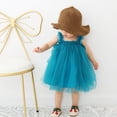 thumbnail image 3 of Vestido de falda de malla con tirantes de verano para niñas con borde de orejas de madera Falda de princesa para bebé Falda pontón, 3 of 6