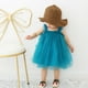 thumbnail image 5 of Vestido de falda de malla con tirantes de verano para niñas con borde de orejas de madera Falda de princesa para bebé Falda pontón, 5 of 6