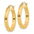 thumbnail image 2 of Boucles d'Oreilles Créoles Carrées en Or Jaune 14k 3mm Tube Rond, 2 of 8