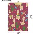 thumbnail image 2 of FMSHPON Cute Llama Clipboard Hardboard Wood Nursing Clip Board and Pull for Standard A4 Letter 13x9 inches, 2 of 7