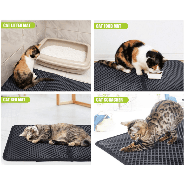 Pecute Cat Litter Mat, 24L x 17W Waterproof NonSlip Large Hole 2