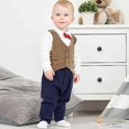 thumbnail image 5 of 1 Piece Baby Boy Cute Gentleman Spring and Autumn Brown Bodysuit, 5 of 5