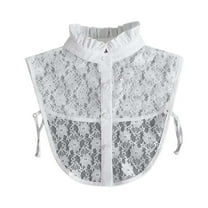 BKQCNKM Lace False Collar Dickies for Women Under Blouses Womens Dickies Collars Lace Wooden Trim False Collar Sweater Decorated Collar Women Lace Fake Collar, White One Size