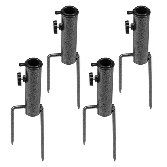 4Pcs Parasol Stand - Umbrella Stand with Two Forks Removable, Adjustable, Robust Ground Anchor for Parasol, Made of Metal, Ground Spike Parasol Outdoor, for Beach, Grass, Sand
