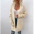 thumbnail image 6 of Women's Casual Long Sleeve Cardigan, Cable Knit Open Front Sweater with Pockets, Cozy Outerwear for Daily Wear & Fall Winter Outfits, 6 of 7