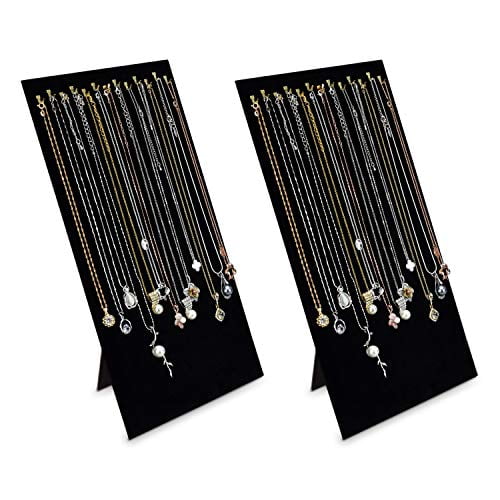 6 Black 7 Hook Necklace Pendant Easel Back Jewelry Displays 7 5/8"W x 14 1/8"H 