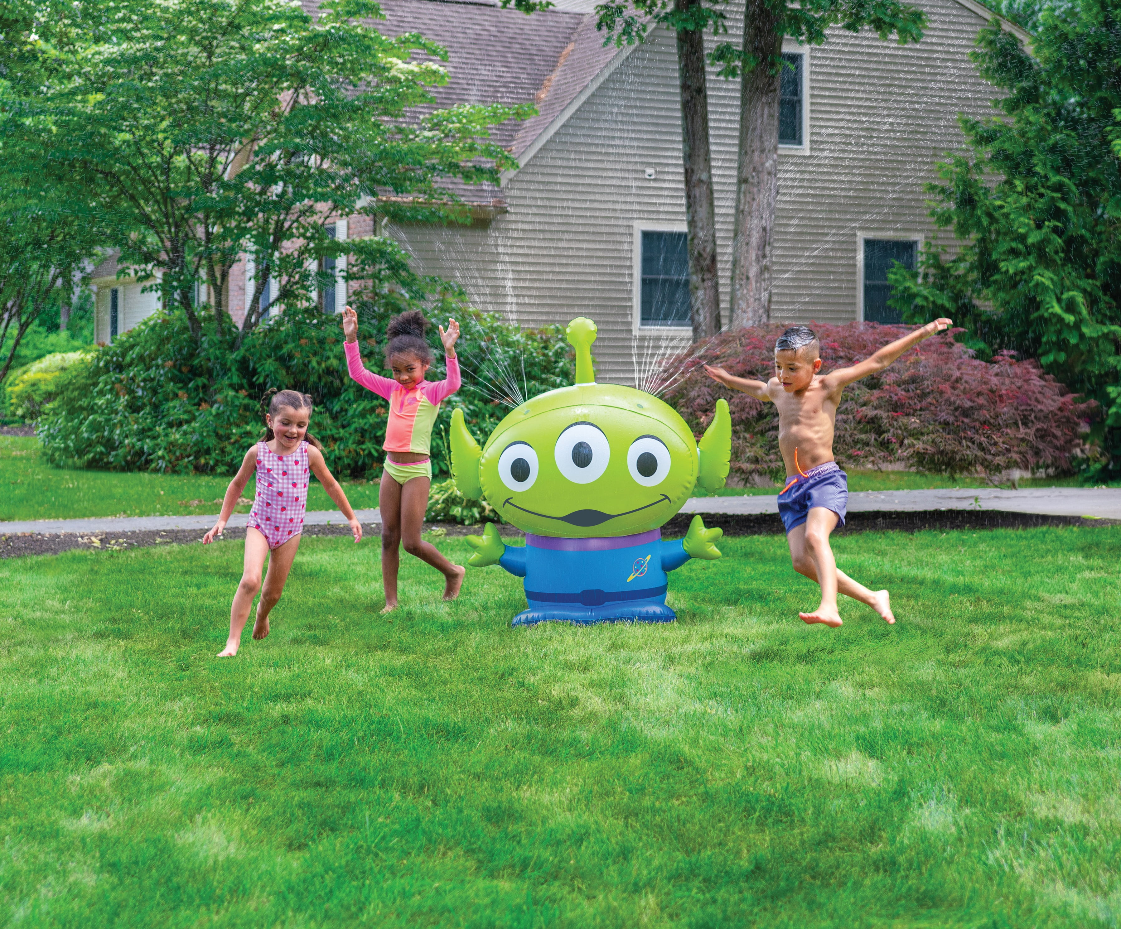 Toy Story Alien 4-Foot Inflatable Sprinkler for Kids Ages 3 & Up