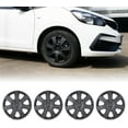 thumbnail image 2 of (4-Pack) Winjet 15 inch Universal Black Matte Wheel Covers Snap on Hub Caps Fit R15 Tire + Steel Rim, 2 of 11