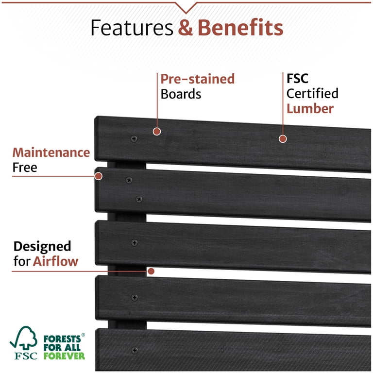 6ft H x 3.1ft W (1 Panel) No Dig Enclo Aspen Charcoal Wood Privacy