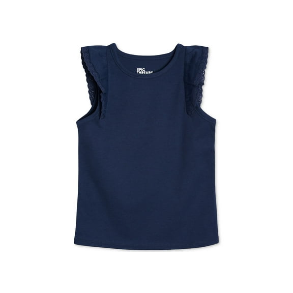 Epic Threads Little Girls Ruffle Sleeve Top Blue Instinct 6