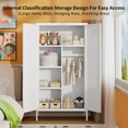 thumbnail image 4 of Metal Wardrobe Coat Cabinet with Adjustable Shelves and Hanging Rod,Storage Closet Locker for Bedroom,Kids Room,Office, Home, School,Almirah for Clothes,Blanket., 4 of 7